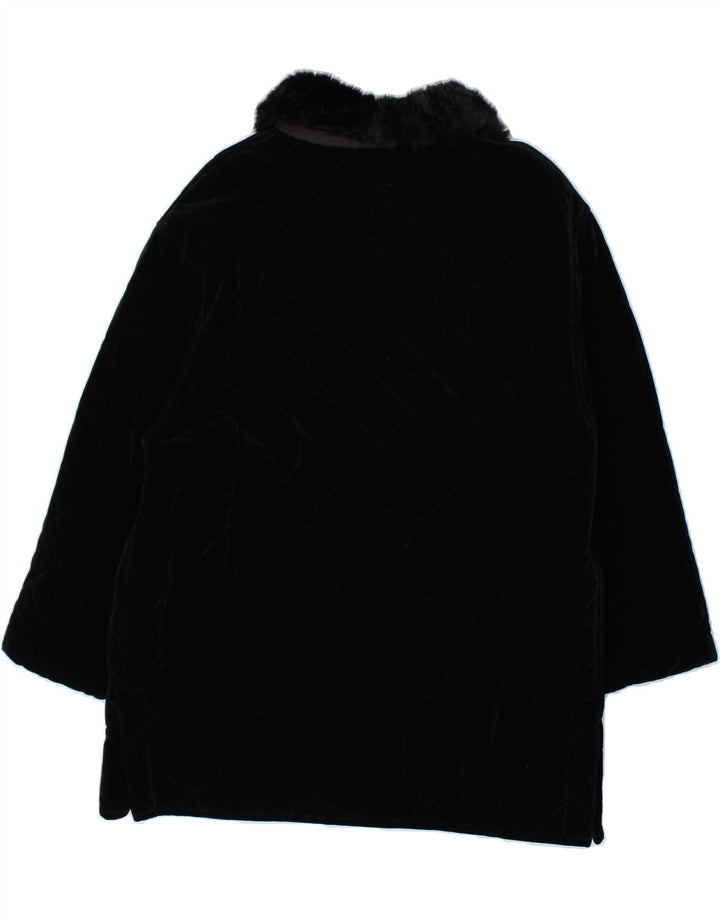 ROY ROGERS Womens Overcoat UK 18 XL Black Rayon Vintage Roy Rogers and Second-Hand Roy Rogers from Messina Hembry 