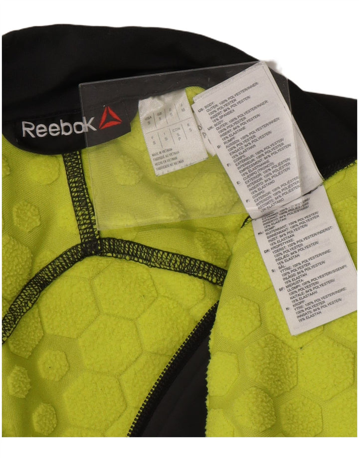 REEBOK Herren-Trainingsanzugoberteil mit grafischem Reißverschluss und Kragen, Größe S, grau, Polyester