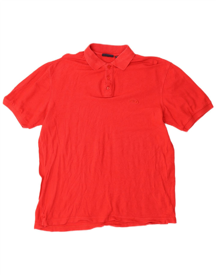 FILA Herren Poloshirt IT 52 Große rote Baumwolle