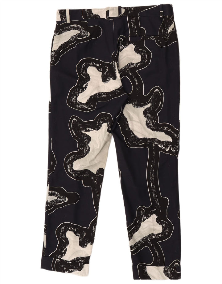 Cos Damen-Chinohose mit abstraktem Muster, EU 40, M, W34, L28, Marineblau