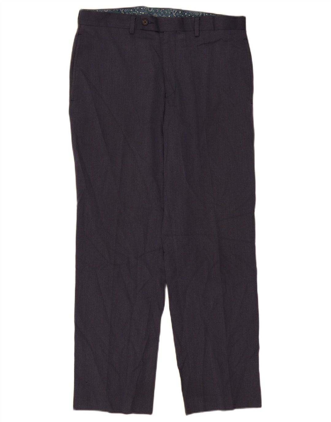 Gerade Herren-Anzughose von Ralph Lauren, W33, L30, marineblaues Polyester