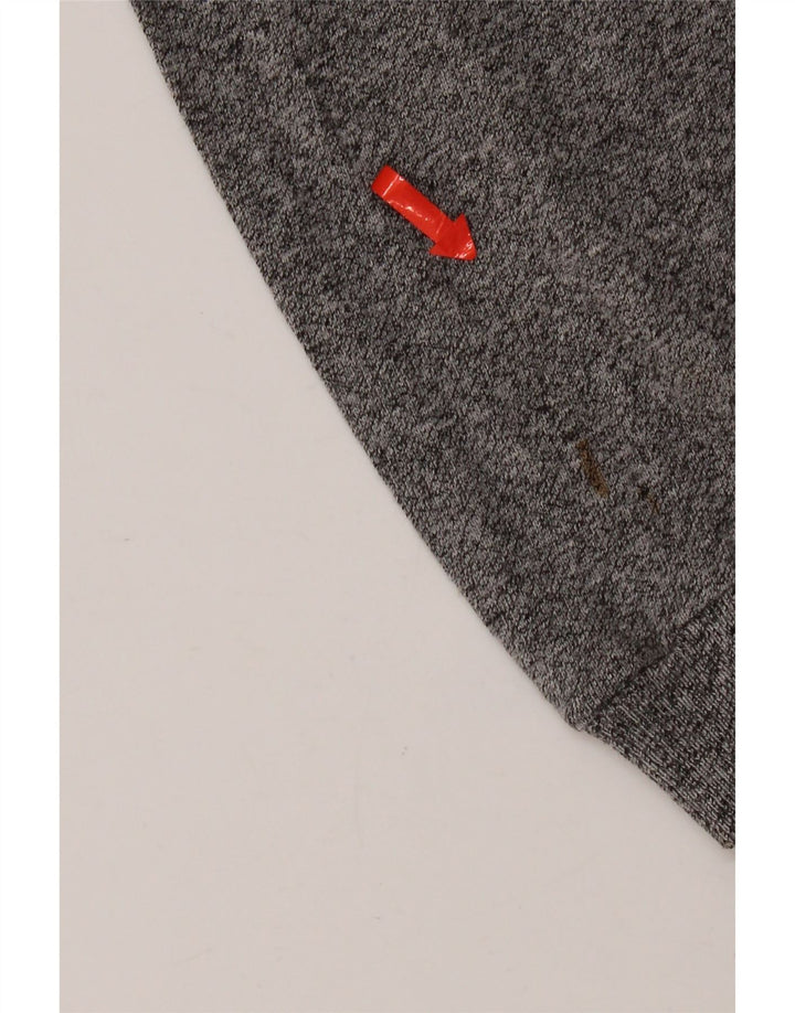 Asics Herren-Pullover mit Reißverschluss am Hals, mittelgrau gefleckte Baumwolle