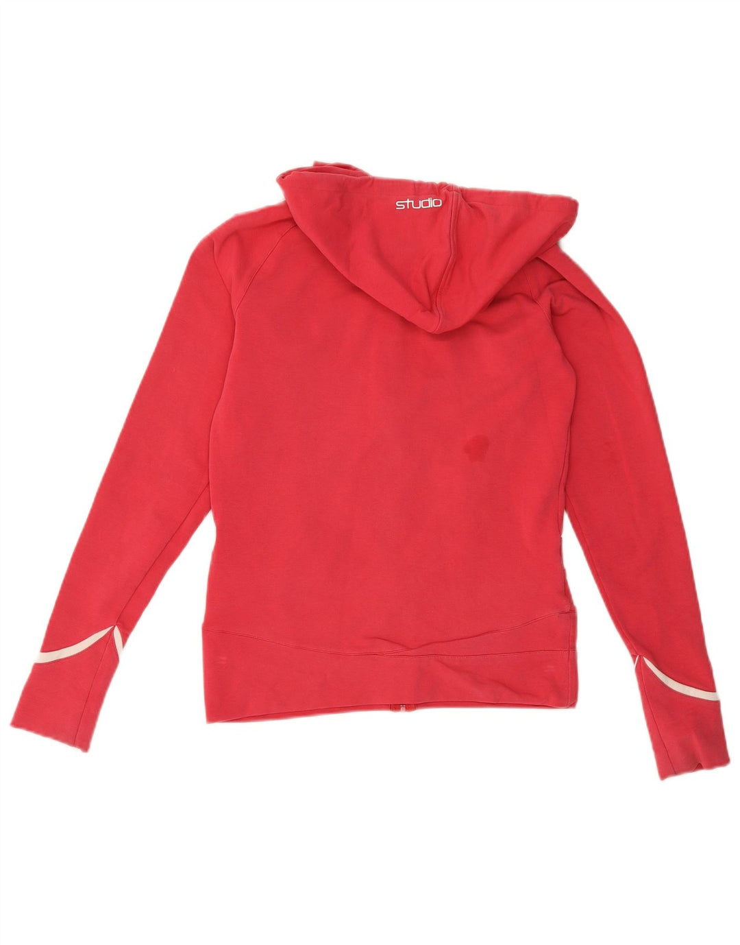 Nike Damen Studio Zip Hoodie Pullover UK 8/10 Small Rote Baumwolle