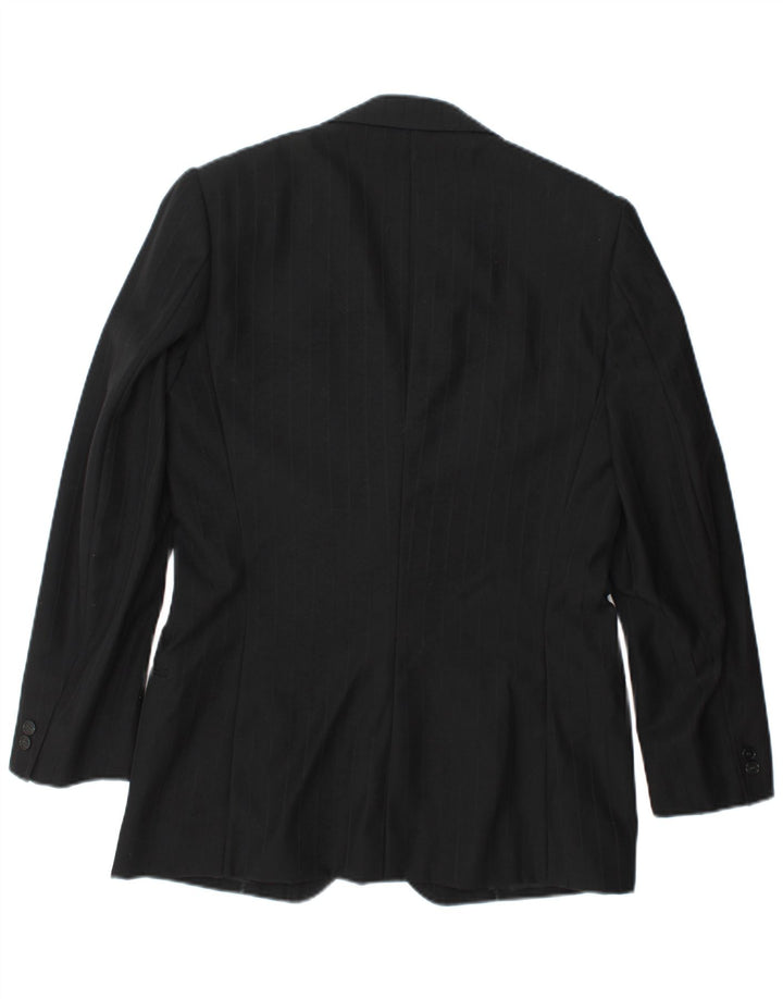 Vintage Herren 2-Knopf-Blazerjacke UK 36 Small Schwarz gestreift