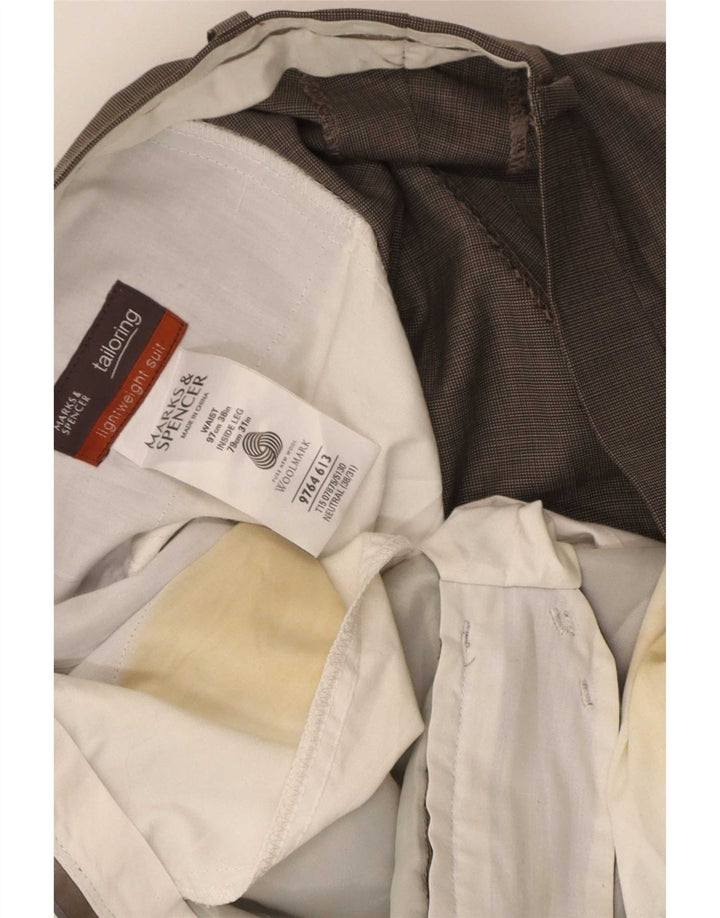Gerade Herren-Anzughose von Marks & Spencer, W38, L31, graue Schurwolle
