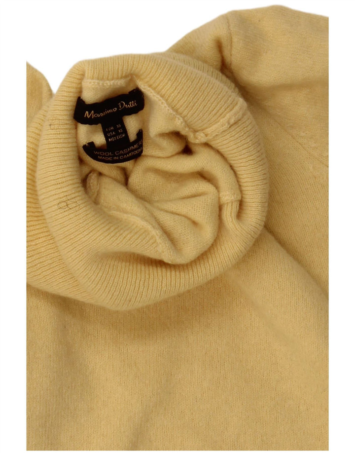 Massimo Dutti Damen-Pullover mit Rollkragen, UK 6, XS, gelbe Wolle