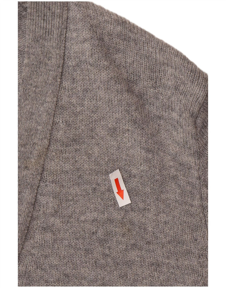 Marks & Spencer Herren-Strickjacke, klein, grau meliert, Lammwolle
