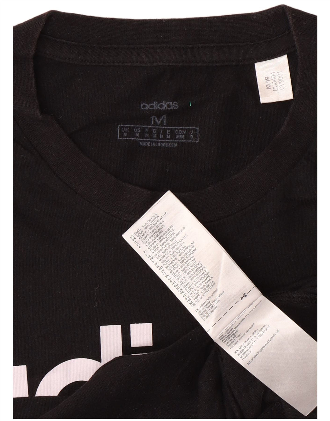 ADIDAS Mens Graphic T-Shirt Top Medium Black Cotton