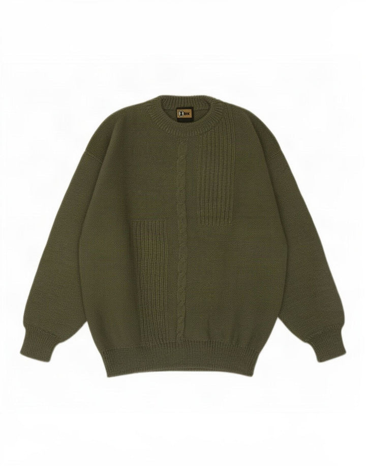 Vintage Herren Pullover mit Rundhalsausschnitt IT 50 Mittelgrün