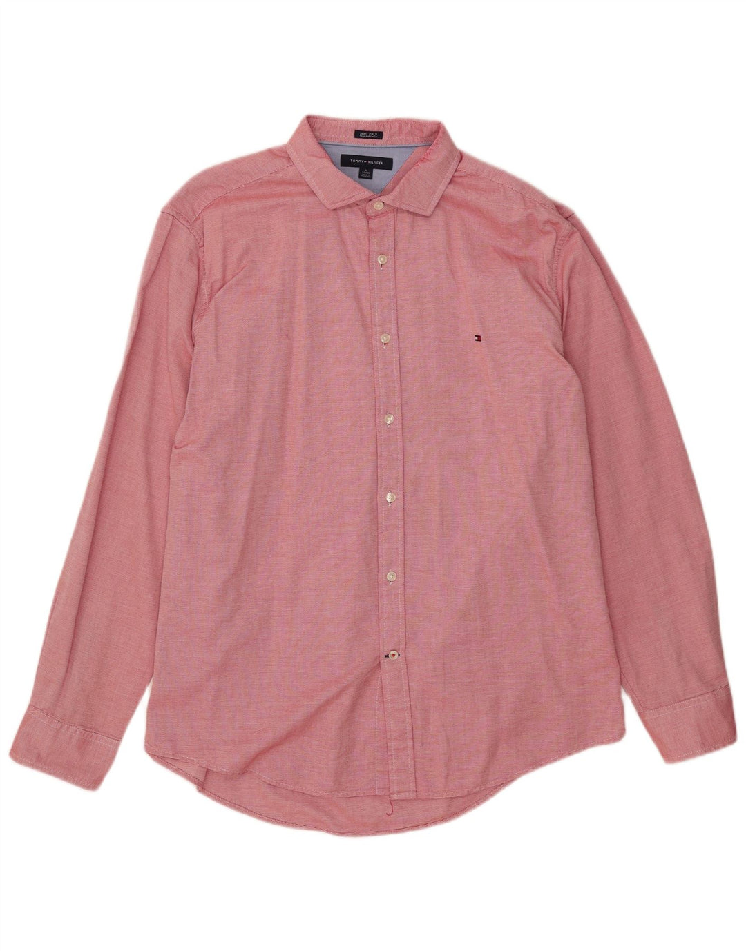 Tommy Hilfiger Herrenhemd XL, rote Baumwolle