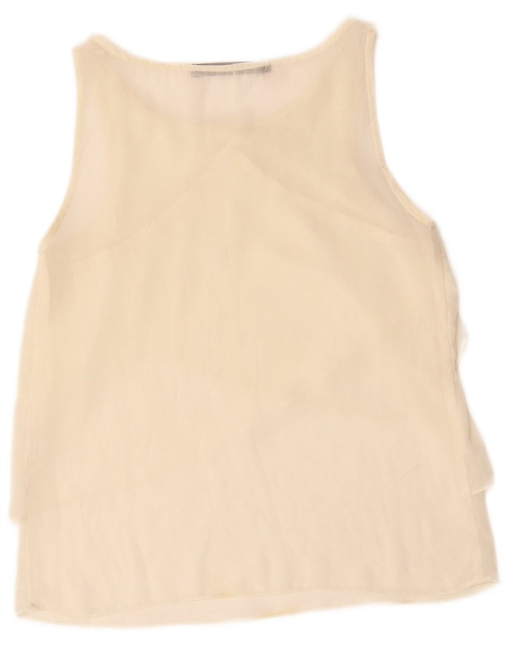 Ärmelloses Blusenoberteil für Damen von ZARA, Gr. 40, Größe S, gebrochenes Weiß