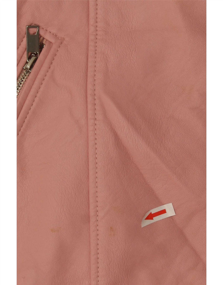 Zara Mädchen-Kunstlederjacke, 13–14 Jahre, rosa Polyester