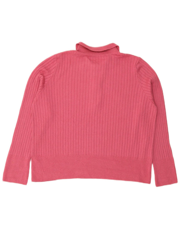 Marks & Spencer Damen Rollkragenpullover Pullover UK 22 3XL Rosa Acryl