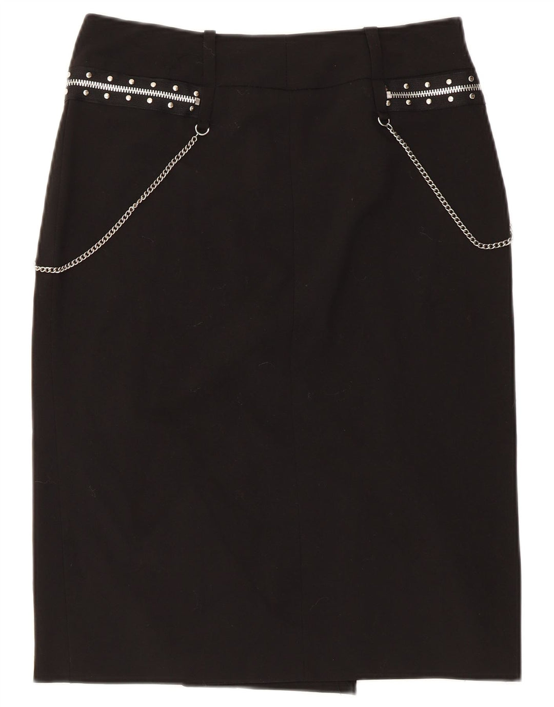 Extyn Damen gerader Rock IT 44 Medium W30 Schwarz Polyester