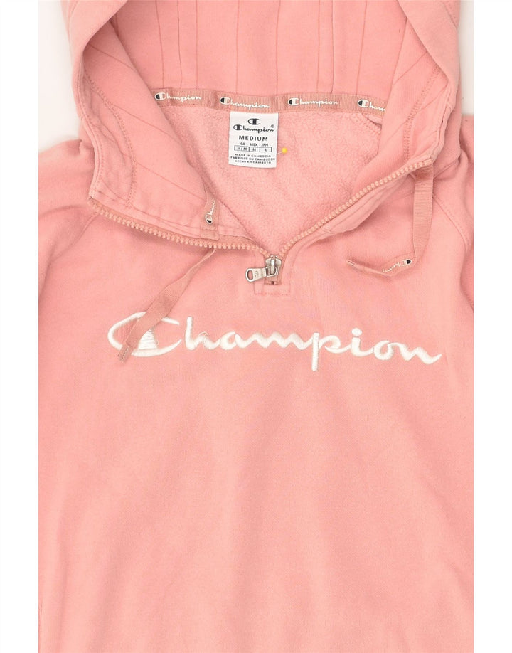 CHAMPION Womens Graphic Hoodie Jumper UK 14 Medium Pink | Vintage Champion | Thrift | Second-Hand Champion | Used Clothing | Messina Hembry 