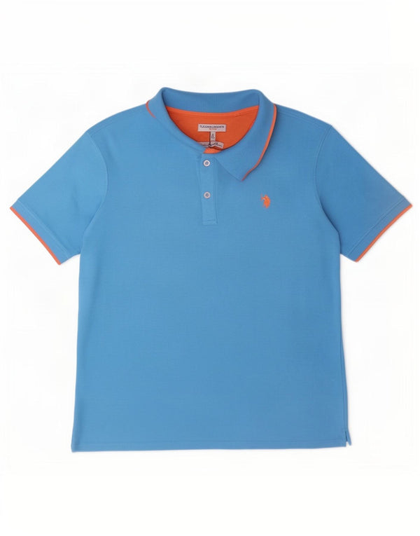U.S. Polo Assn. Herren-Poloshirt 3XL aus blauer Baumwolle