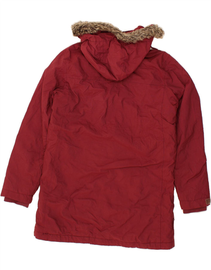 MOUNTAIN WAREHOUSE Womens Hooded Windbreaker Jacket UK 12 Medium Maroon Vintage Mountain Warehouse and Second-Hand Mountain Warehouse from Messina Hembry 
