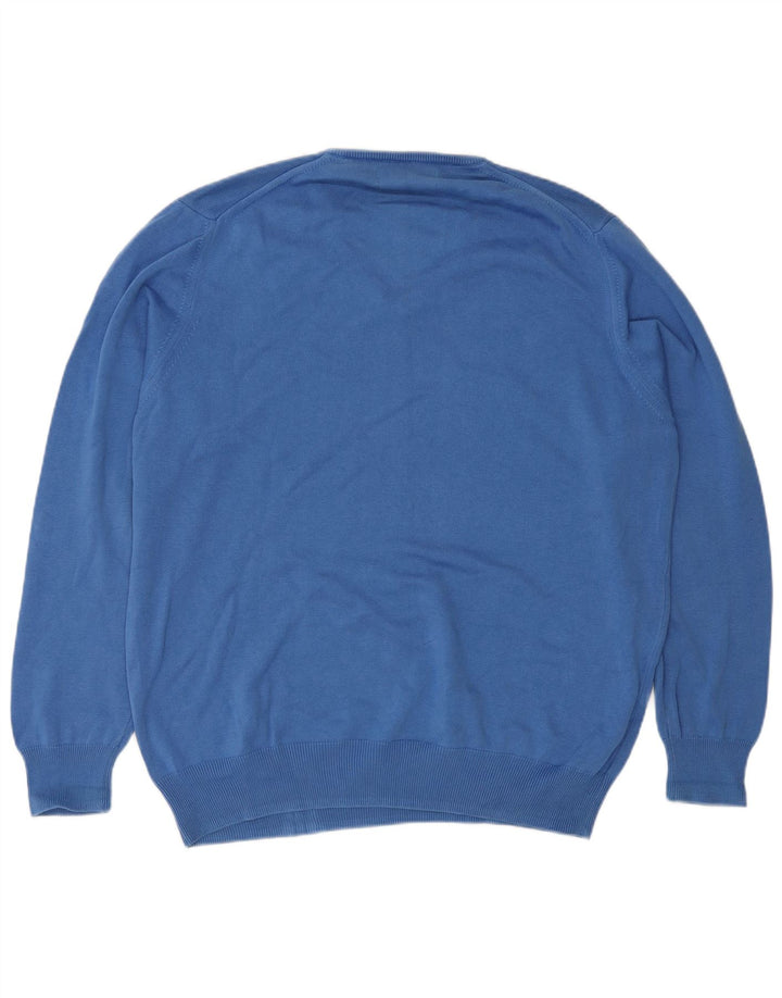 Zara Herren-Pullover mit V-Ausschnitt, Größe L, Blau