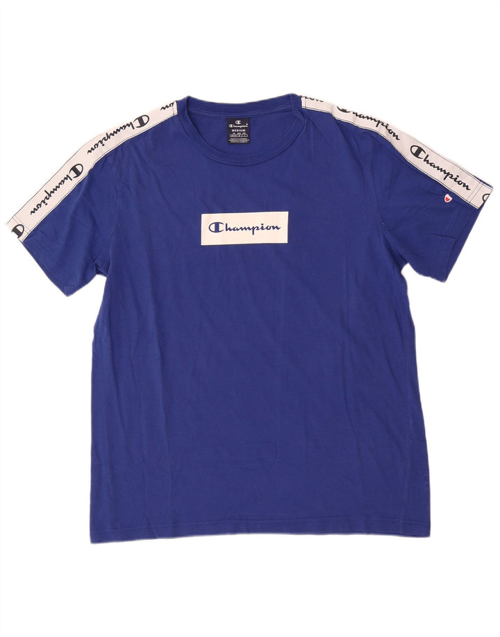 Champion Herren-T-Shirt mit Grafik, Mittelblau, Farbblock
