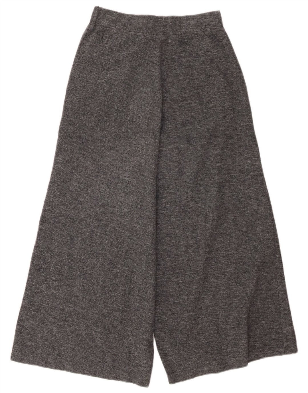 Zara Damen-Hose mit weitem Bein, kurz geschnitten, Größe S, W26, L24, Grau, Polyester