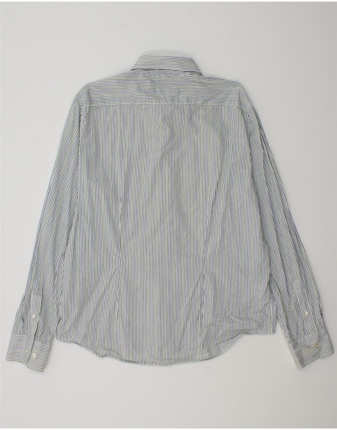 FRED PERRY Herren-Slim-Fit-Hemd 2XL, blaue Nadelstreifen-Baumwolle