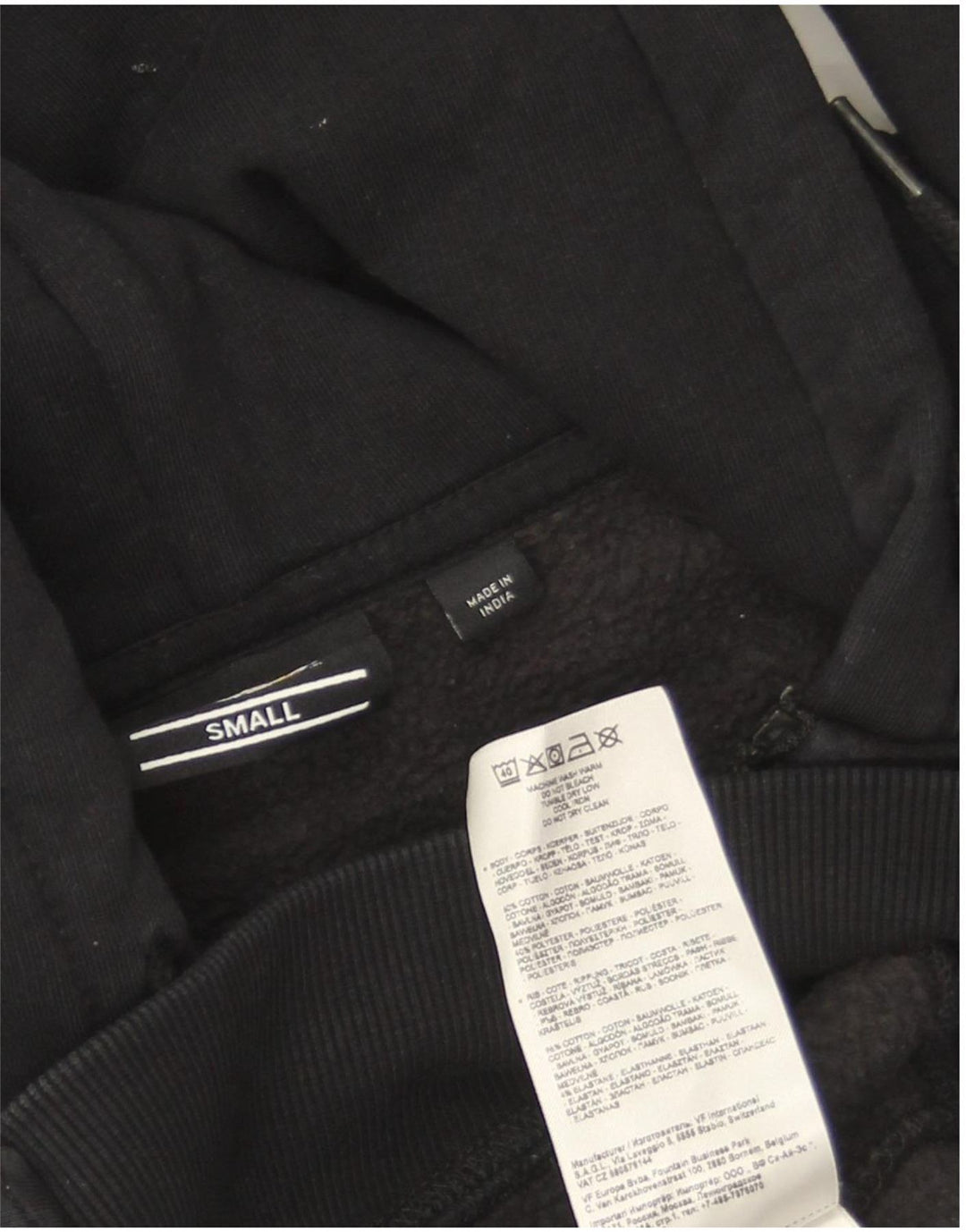 Dickies Herren-Kapuzenpullover mit Reißverschluss, Größe S, schwarze Baumwolle