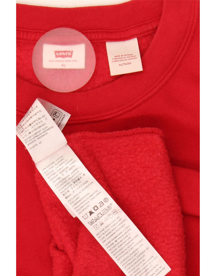 Levi's Herren-Sweatshirt-Pullover XL aus roter Baumwolle
