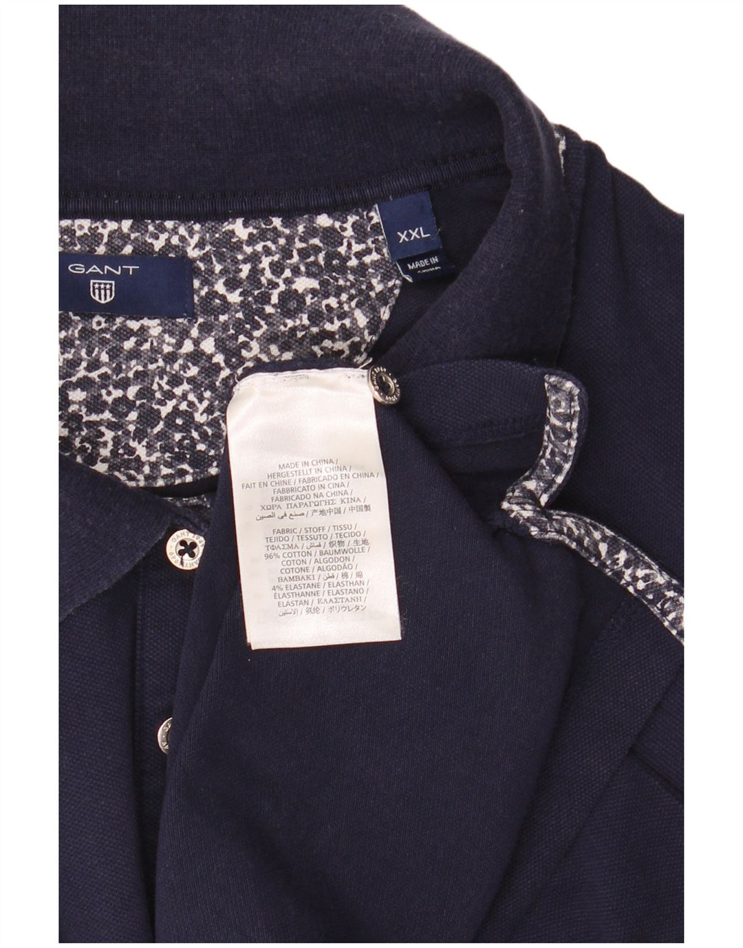 Gant Damen Poloshirt 2XL Marineblau Baumwolle