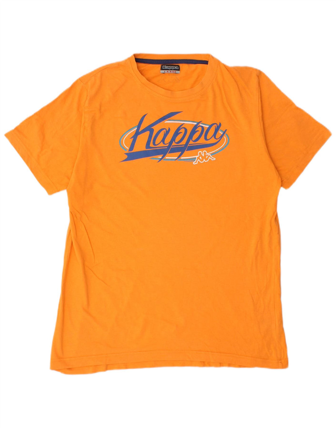 Kappa Herren Grafik T-Shirt Top Large Orange Baumwolle