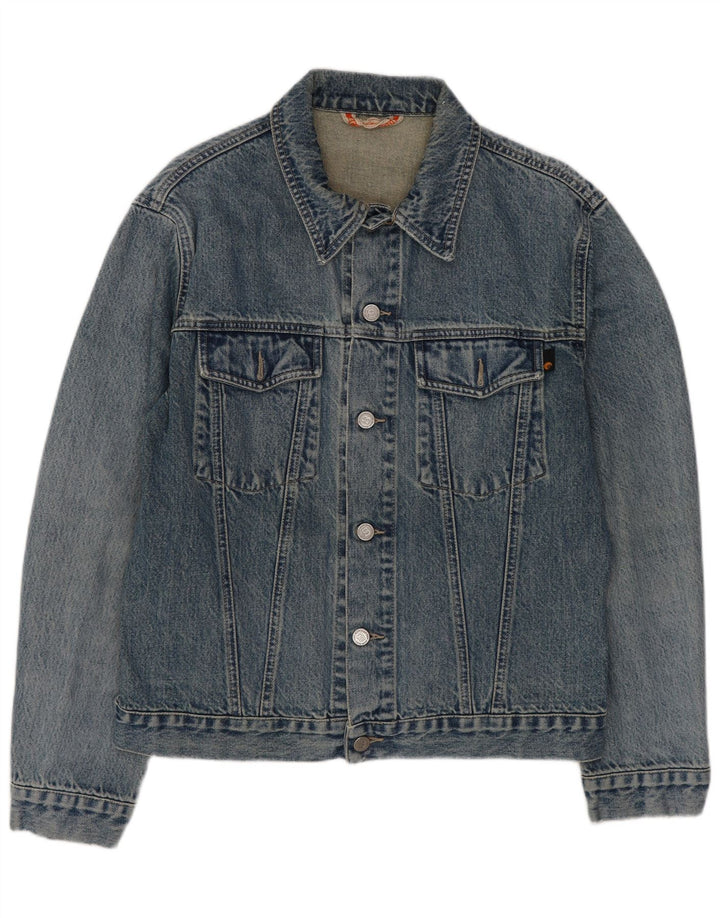 Vintage Herren Jeansjacke UK 36 Kleine blaue Baumwolle