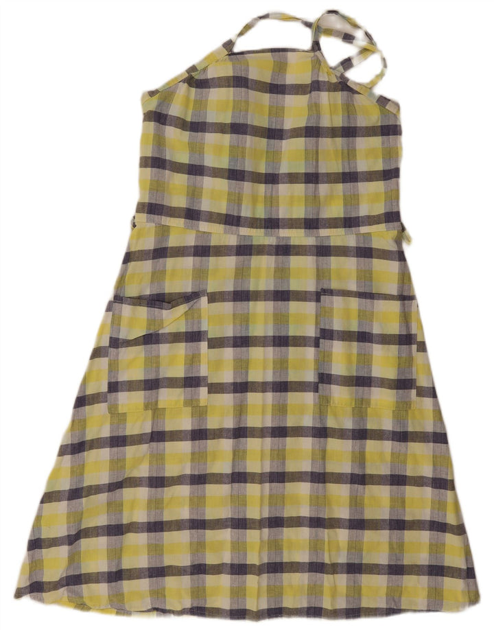 Frette Damen Schürzenkleid IT 45 Mittelgelb kariert