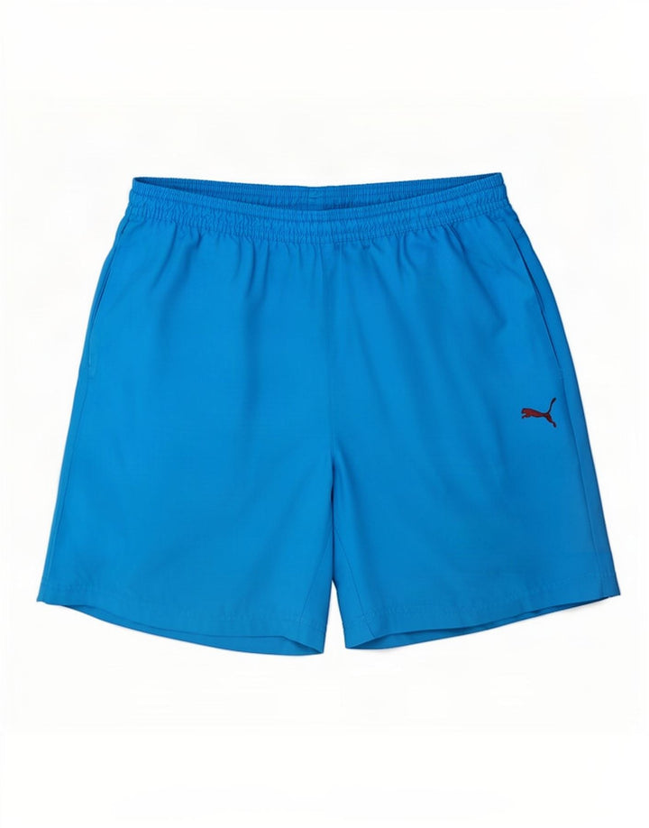 Puma Herren Graphic Sport Shorts Mittelblaues Polyester