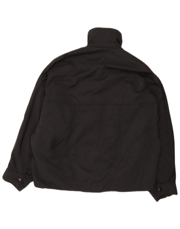 Zara Damen Übergroße wattierte Jacke UK 6 XS Schwarzes Nylon