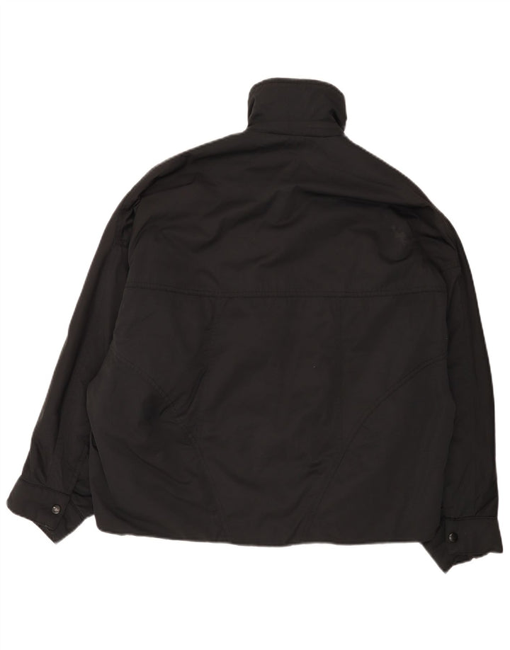 Zara Damen Übergroße wattierte Jacke UK 6 XS Schwarzes Nylon