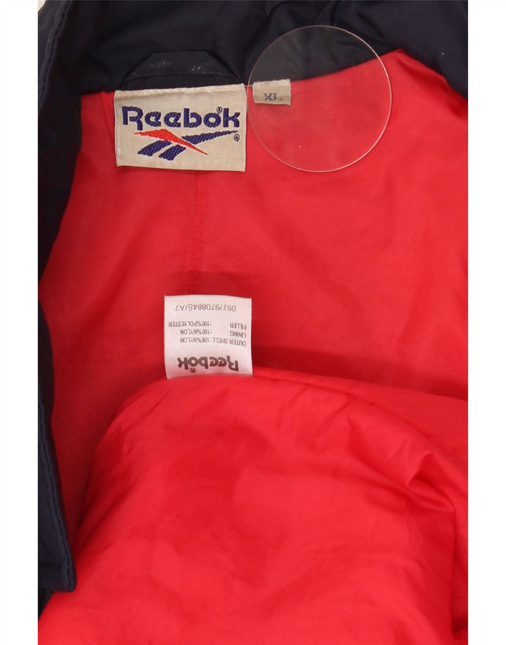 Reebok Herren Graphic Bomberjacke UK 42 XL Marineblaues Nylon