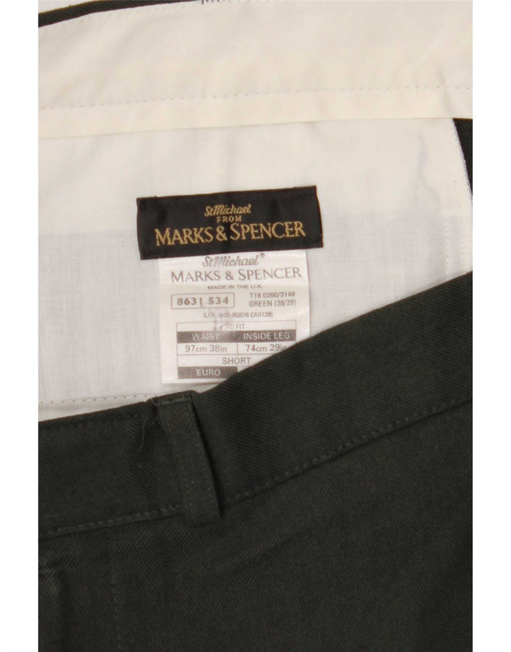 Gerade Herren-Chinohose von Marks & Spencer, W38, L29, grün, Polyester