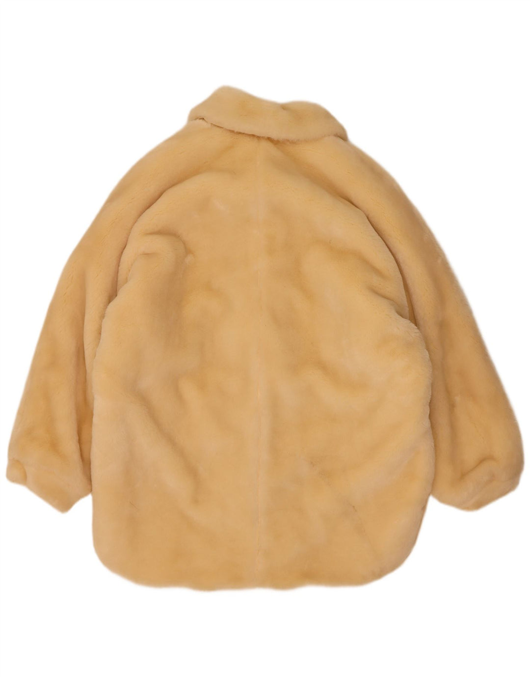 Vintage Damen Übergroßer Kunstfellmantel EU 40 Mittelbeige Modacryl