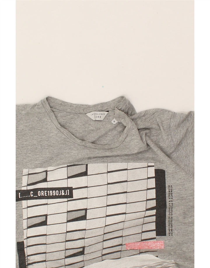 JACK & JONES Mens Graphic T-Shirt Top Medium Grey Vintage Jack & Jones and Second-Hand Jack & Jones from Messina Hembry 