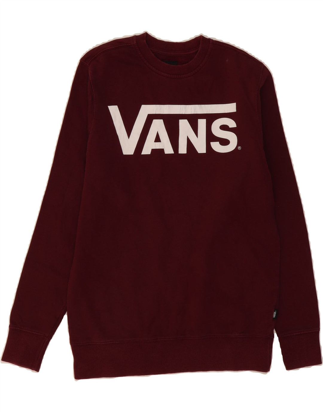 VANS Mens Graphic Sweatshirt Jumper XS Burgundy Vintage Vans and Second-Hand Vans from Messina Hembry 