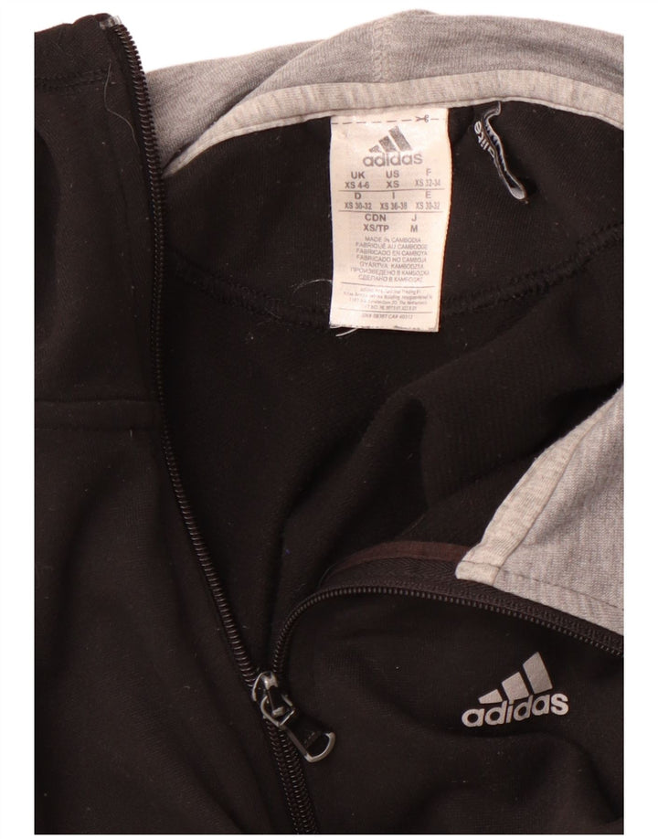 ADIDAS Damen Climalite Zip Hoodie Pullover UK 4/6 XS Schwarz Polyester