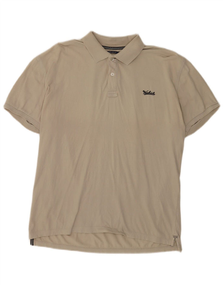Woolrich Herren-Poloshirt mit normaler Passform, mittelbeige Baumwolle