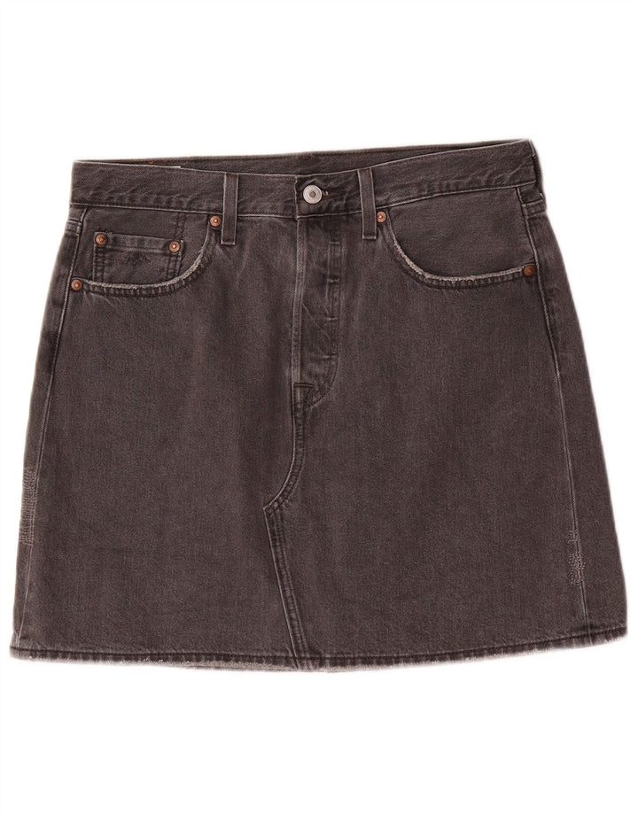 LEVI'S Damen Mini-Jeansrock W30 mittelbraune Baumwolle