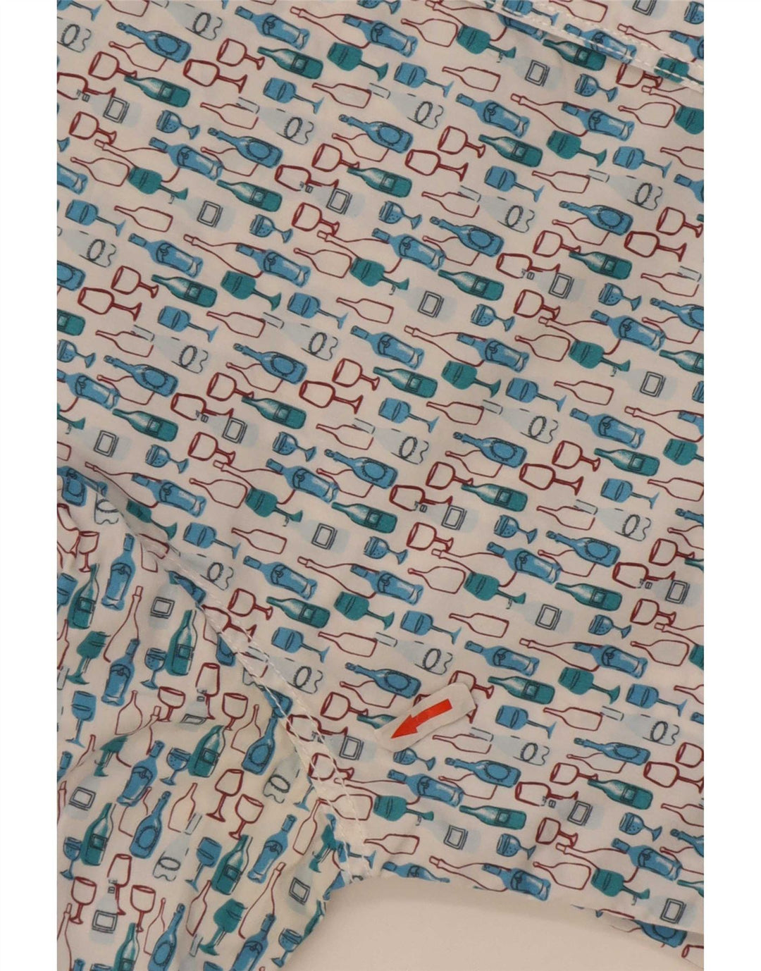 White Stuff Herren Slim Fit Hemd mit abstraktem Muster, Größe S, Blau, Baumwolle