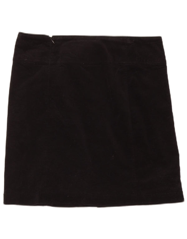 Laura Ashley Damen-Minirock aus Samt, UK 14, Größe L W36, schwarze Baumwolle