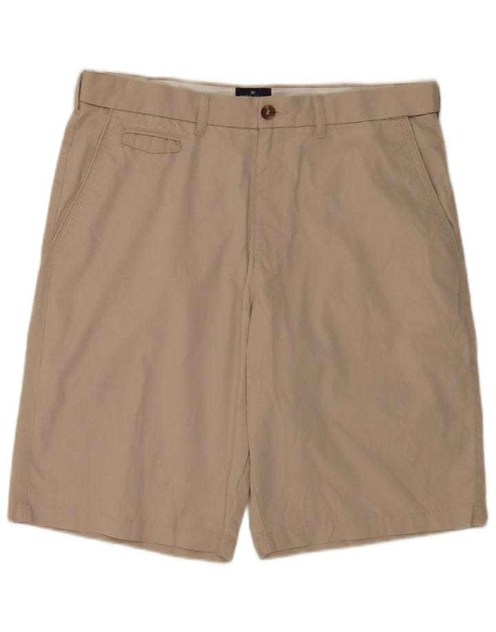 Marks & Spencer Herren Blue Harbor Chino Shorts W36 Large Beige Baumwolle