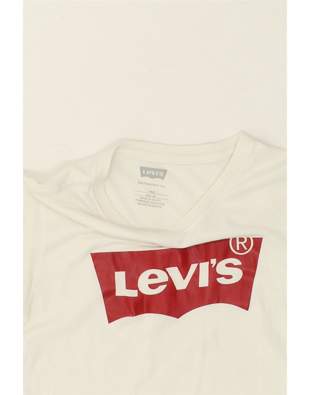 LEVI'S Boys Graphic T-Shirt Top 13-14 Years White Cotton Vintage Levi's and Second-Hand Levi's from Messina Hembry 