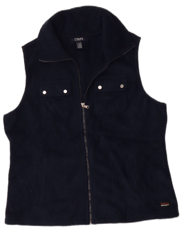 Chaps Womens Petite Fleece Gilet UK 16 Large Marineblau Polyester