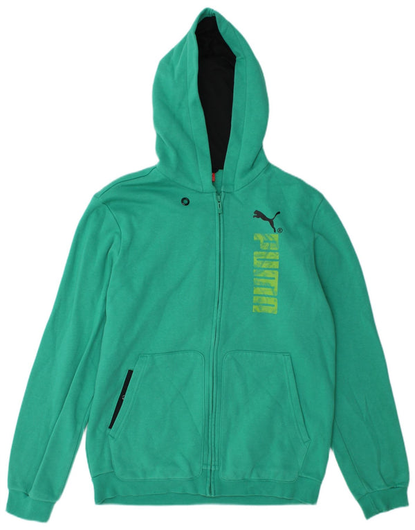 Puma Mädchen Graphic Zip Hoodie Pullover 15–16 Jahre, grüne Baumwolle
