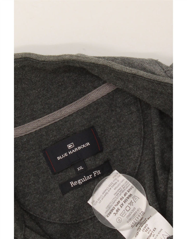 Marks & Spencer Herren-Sweatshirt mit Reißverschluss am Hals, UK 47/49, 2XL, Grau
