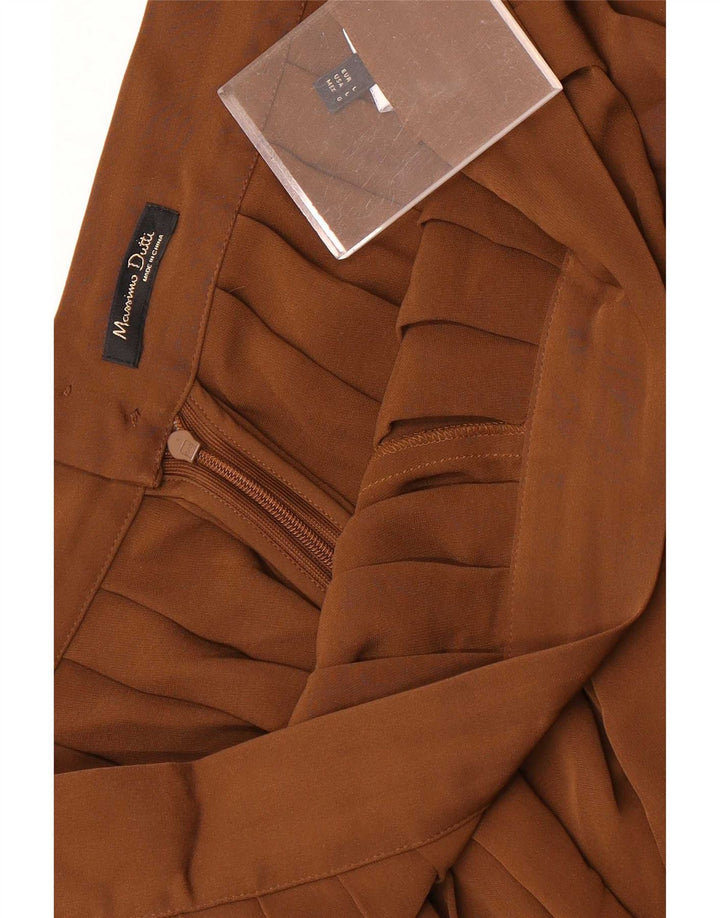 Massimo Dutti Damen Cullotes Capri-Hose, Größe L, W32, L22, Braun, Polyester